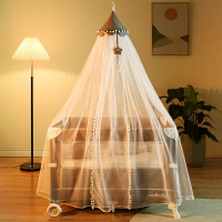 coolbaby嬰兒床蚊帳帶支架家用可升降兒童通用寶寶防蚊罩遮光公主