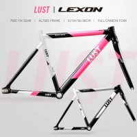 Lexon Lust Carbon Road Frame Bicycle Fixed Gear Frameset AL6066 Extra Light track Single Speed Road With Fork Tube Bike Parts