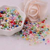 [150pcs] Manik Bulat Mutiara Sintetis Berat Mutiara Mutsin 3-8mm Bahan Kerajinan Diy Bahan Payet Unt