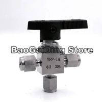 3 Way Ball Valve L Type Hard Tube Stainless Steel 304 High Pressure Temperature Acid Proof