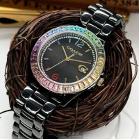 COACH38mm圓形黑陶瓷錶殼黑色錶盤陶瓷深黑色錶帶款CH00165