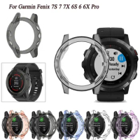 Soft TPU Case For Garmin Fenix 6S 6 6XPro Smartwatch Silicone Bumper Frame Shell Protective Cover For Fenix 7X 7S 7