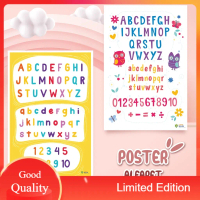 yanuart4 Poster Edukasi Belajar Alfabet dan Angka, Poster Belajar Huruf Besar dan Kecil serta Angka