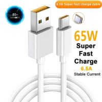 65w Realme Type C USB Cable Phone 50W 6.5A Fast Super Dart Charge For Oppo Vooc Realme 7 8 8i 9 Pro 9i X50 GT GT2 C31