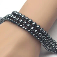 round faceted Terahertz beads natural energy stone beads DIY loose beads for bracelet making strand 15" wholesal