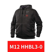 Milwaukee美沃奇M12 HHBL3-0發熱外套 12V鋰電發熱連帽休閒帽T外套（黑）發熱外套 發熱功能 保暖外套