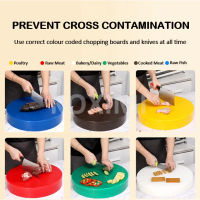 HDPE PE Cutting Board Chopping Board D 25 x H 3 cm Plastic Thick Round PE Color Commercial Chopping