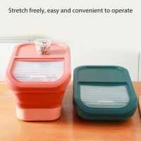 Pet Dog Food Storage Container Dry Cat Food Box Bag Moisture Proof Seal Airtight with Measuring Cup Kitten Litter Products 18L