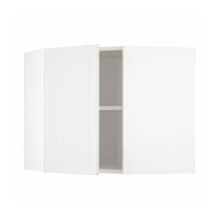 METOD 轉角壁櫃附層板, 白色/stensund 白色, 68x37x60 公分