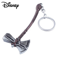 Disney Movie Avengers Keychain Thor Strombreaker Weapon Model Pendant Key Chain for Men Cool Car Keyring Jewelry