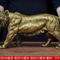 Pure copper Siberian tiger lucky home living room entrance business crafts ornaments