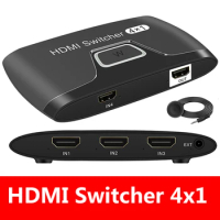 Mini 4x1 4K HDMI Switch Audio HDMI 1.4 Switch 4K 30Hz HDMI Switcher Remote For Apple TV PS4