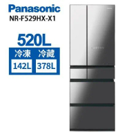 Panasonic 國際牌 520L 一級能效無邊框玻璃鏡面六門電冰箱 NR-F529HX-X1
