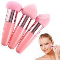 3 Pcs Blender Makeup Sponge Beauty Pen Tools Foundation Blending Pink Sponges