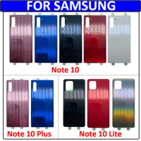 NEW For Samsung Note 10 Plus / Note 10 Lite Glass Back Battery Housing Cover Rear Door Cover Case With Glue Adhesive