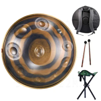Hluru 440Hz handpan drum 10-tone 22-inch D minor professional tambor yoga meditation music drum gift steel tongue drum