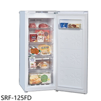 送樂點1%等同99折★聲寶【SRF-125FD】125公升風冷無霜直立式冷凍櫃(含標準安裝)(7-11商品卡400元)