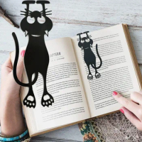 1-10Pcs Kawaii Black Cat Bookmarks For Books 3D Plastic Stereo Animal Book Mark For Student Teacher's Gifts Creative Stationery