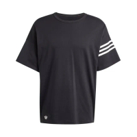 【adidas 愛迪達】NEU C Tee 男 短袖 上衣 T恤 運動 經典 三葉草 寬鬆 棉質 簡約 黑白(IW0972)