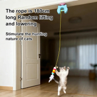 {DLGIFJIE} New Type Of Electric Cat Toy with 2 Ropes Smart Hanging Door Auto Swing Feather Toy A Sel