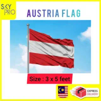 1 PC AUSTRIA FLAG 3x5 FEET KAKI / READY STOCK MALAYSIA / BENDERA NEGARA AUSTRIA FLAGS