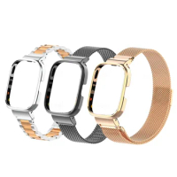 Stainless Steel Bracelet For Redmi Watch 3 Active Metal Case Protector Strap For Redmi Watch 3/2 lite/Mi Watch Lite Correa