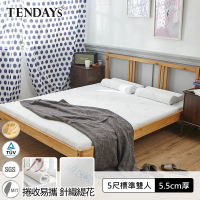 【TENDAYS】DISCOVERY柔眠床墊(晨曦白)5尺 5.5cm厚記憶床(標準雙人)買床送枕