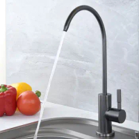 Direct Drinking Water Faucet Kitchen Sink Tap Rotation Gray Drinking faucet black chrome SUS 304 Material High Quality No Lead