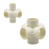 6-way 20/25/32/50mm PVC Connector Three-Dimensional Water Supply Plastic Pipe Fittings DN15 DN20 DN25 DN40 Coupler