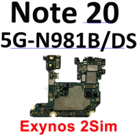 For Samsung Galaxy NOTE 20 Ultra 4G 5G N980F N981B Testing Good 256GB 128GB Motherboard Unlocked EU US Version Logic Board