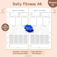 Gocreation17 Kertas isi Binder Planner Daily Fitness Simple Minimalis A6 Notes Paper