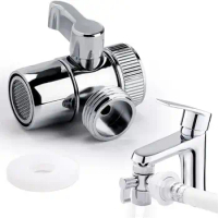 3-way Sink Faucet Splitter Diverter Valve Connector Zinc Alloy Toilet Water Tap Adapter Kitchen Bathroom Shower Accessories