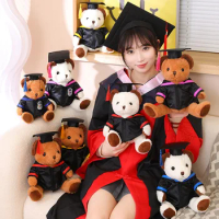 Dr. Trumpet Hood Little Bear Teddy Bear Doll Plush Toy Hugging Bear Doll Student Graduation Commemorative Gift
