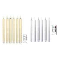 Flameless Taper Candles Flickering With 10-Key Remote Timer, Battery Operated LED Candlesticks Window Candles
