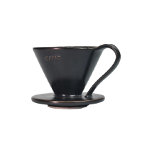 【CAFEC】三洋 花瓣濾杯 錐形 V01 黑色(手沖咖啡 陶瓷濾杯 1-2人份 有田燒 日本製)