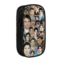 Damon Salvatore Pencil Case The Vampire Diaries Pencil Pouch Pen Box for Student Bag School Supplies