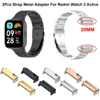 2Pcs 20mm Wrist WatchBand Strap Adapter For Redmi Watch 3 Active Smartwatch Wristband Metal Connector