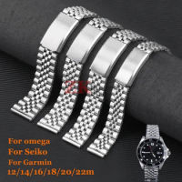 Stainless Steel Strap for Seiko Bracelet for Omega Watchband Curved End Men Women Watch Accessory 12mm 14mm 16mm 18mm 20mm 22mm