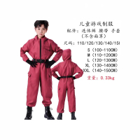Popular Movie Game Costume Clown Mask Red Jumpsuit Black Mask Role Play Costume Workwear