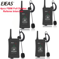 4pcs 2022 Latest EJEAS Brand Football Referee Intercom Headset FBIM 1200M Full Duplex Bluetooth Motorcycle Interphone Wireless