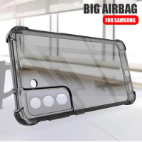 Shockproof Transparent Soft Case For Samsung Galaxy S24 S23 S20 S21 FE S22 Plus Note 20 Ultra Clear Ultra Thin TPU Shell Bumper