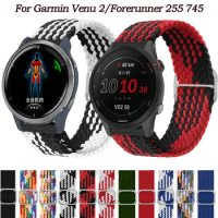 20/22mm Smartwatch For Garmin Venu 2 Plus/SQ 2 Braided Solo Loop Replaceable For Venu2 Vivoactive 3 4 Bracelet Wristbands Strap