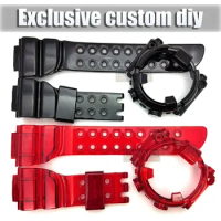 NEW Black Red for DW8200 Bezel Ice Green Watchband Strap Watch Cover Bracelet Silicone Replacement DW-8200 Strap Wholesale