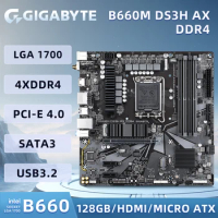 Gigabyte Motherboard B660M DS3H AX DDR4 LGA M.2 USB 3.2 PCIe 4.0 CPU supports 12th generation Intel Core™ processors