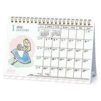小禮堂 迪士尼 愛麗絲 2022 線圈桌曆 (白色款)