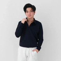 SANVANINA CUBA Upper Zip Long Polo Shirt | Polo Zipper Pria | Kaos Lengan Panjang Pria | Polo Half Z