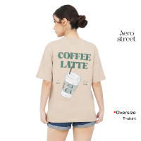 Aerostreet Coffee Latte Kaos Wanita Oversize Cream T-shirt Cewek Women Casual Cotton Combed Adem Tid