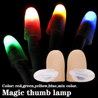 2Pcs Magic Light Up Glow Thumbs Fingers Trick Appearing Close Up Light F0W8