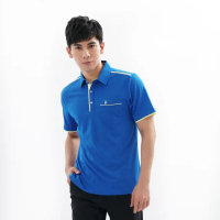 【遊遍天下】男款抗UV防曬涼感吸濕排汗機能POLO衫GS1033藍(M-5L)