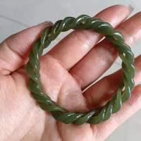 Natural green jade bangles for women handcarved cross jade bracelet jade bracelets for woman jade jewelry charm bracelet